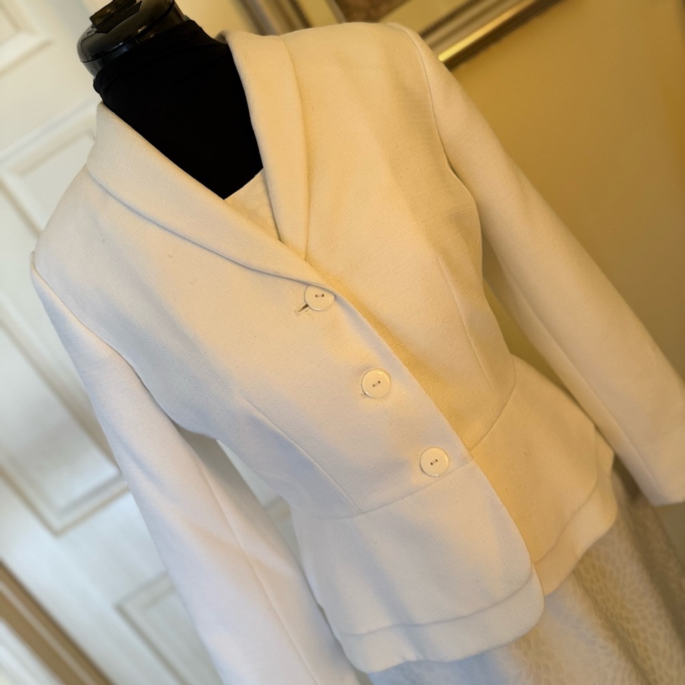 Kasper Ivory Tailored Peplum Blazer